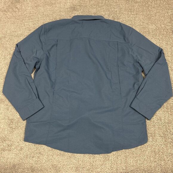 Dri Duck Shirt Mens XL Blue Vented Long Roll Tab Sleeve Pocket Fishing Outdoor - Picture 6 of 9